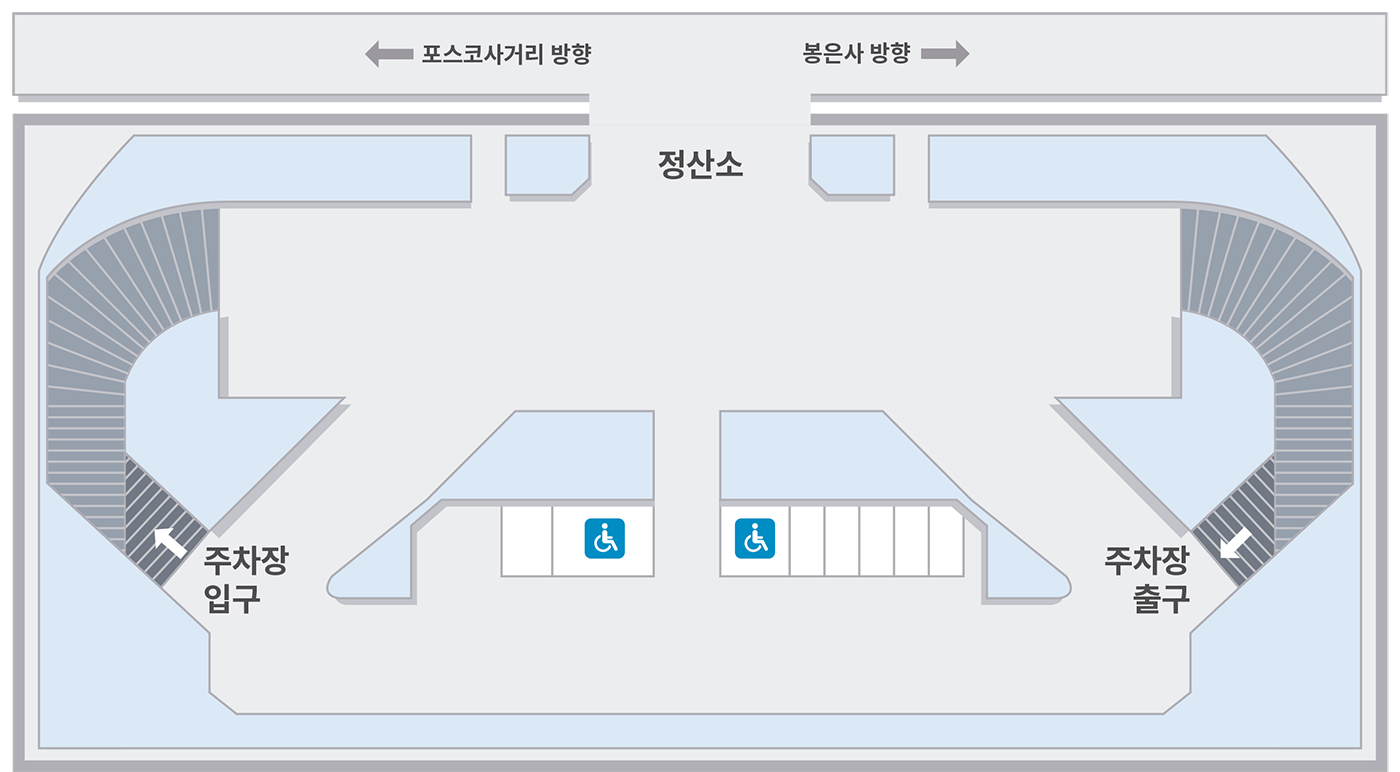 1층 장애인 전용 주차 안내도
